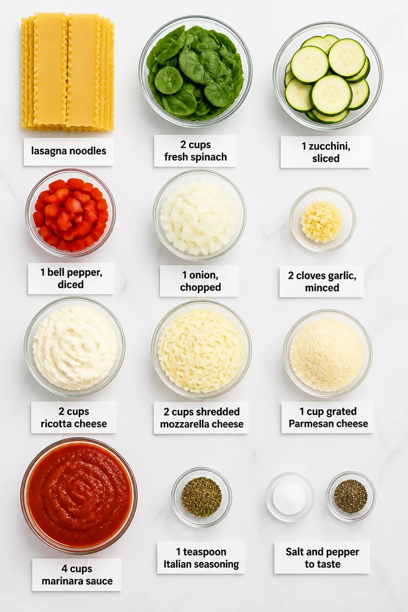 Classic Meatless Vegetable Lasagna with Spinach