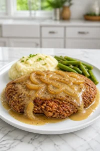 Classic Southern Chicken Fried Steak with Onion Gravy
