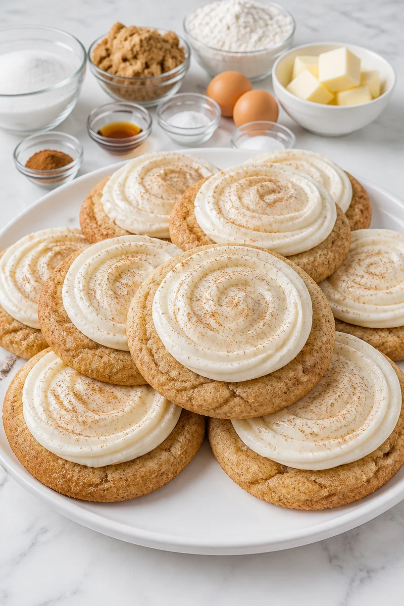 Delicious Copycat Crumbl Churro Cookies with Vanilla Buttercream frosting
