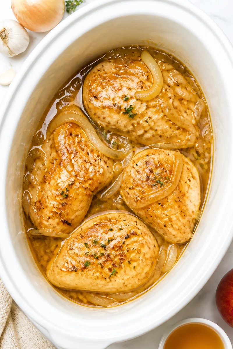Cozy Autumn Apple Cider Chicken Crockpot Recipe