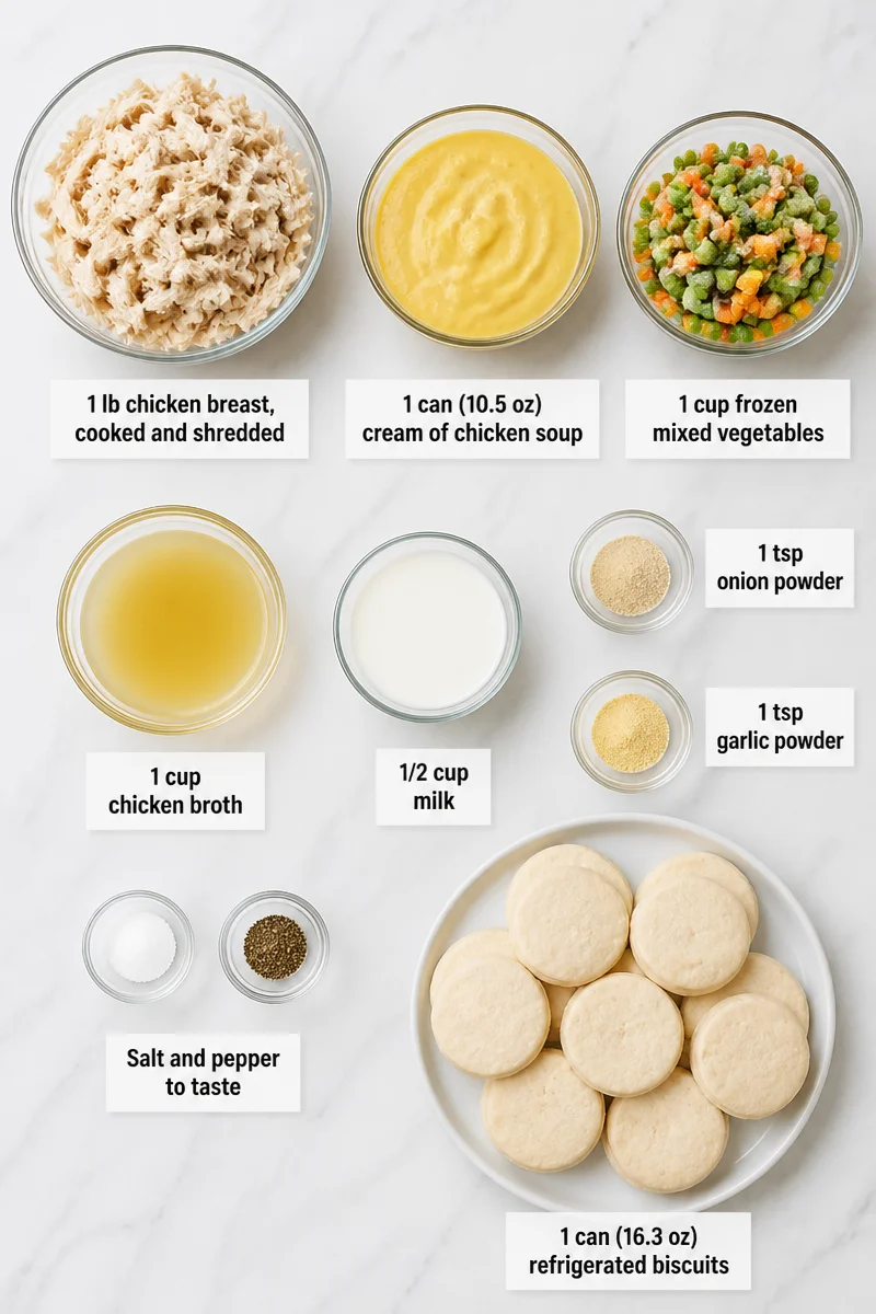 Cozy Biscuit Topped Chicken Pot Pie Casserole