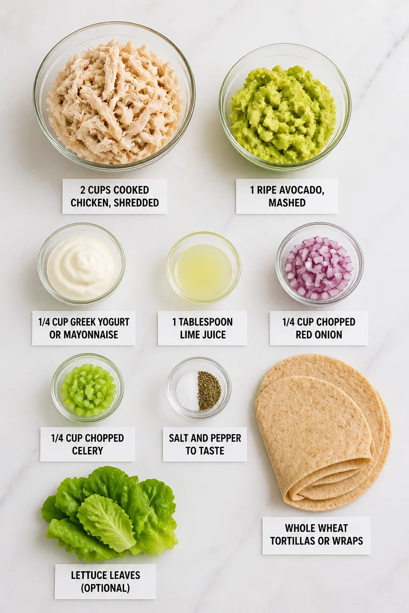 Creamy Avocado Chicken Salad Wrap