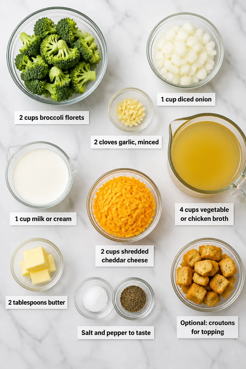 Creamy Broccoli and Cheddar Cheese Soup