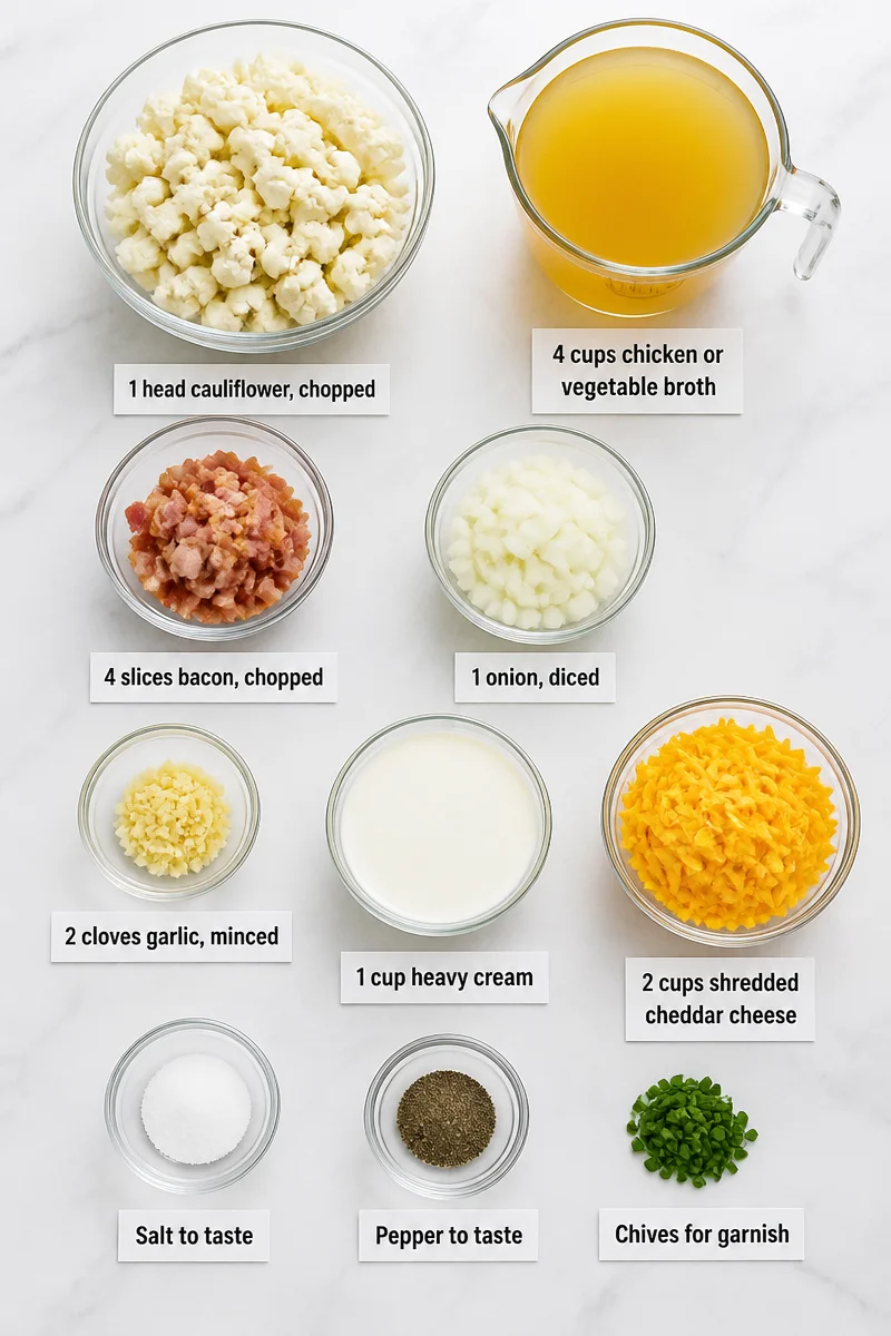 Creamy Cauliflower Cheese Soup with Bacon