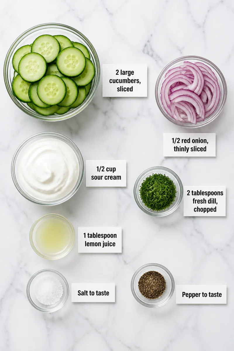 Creamy Dill And Red Onion Cucumber Salad