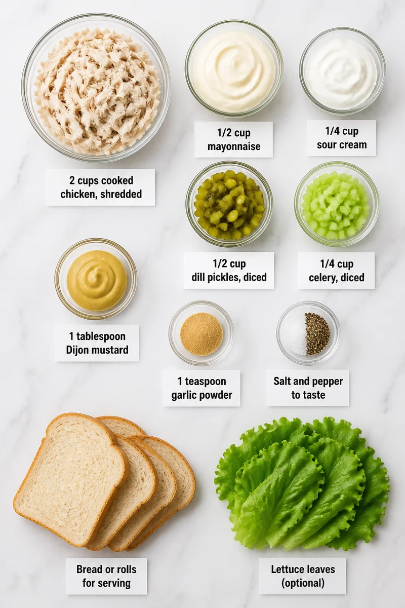 Creamy Dill Pickle Chicken Salad Sandwich