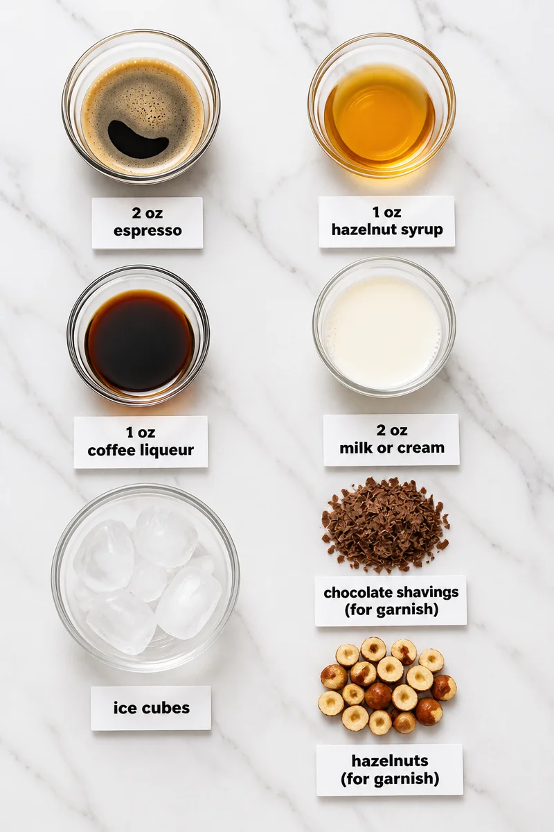 Creamy Hazelnut Iced Coffee Mocktail Espresso Martini