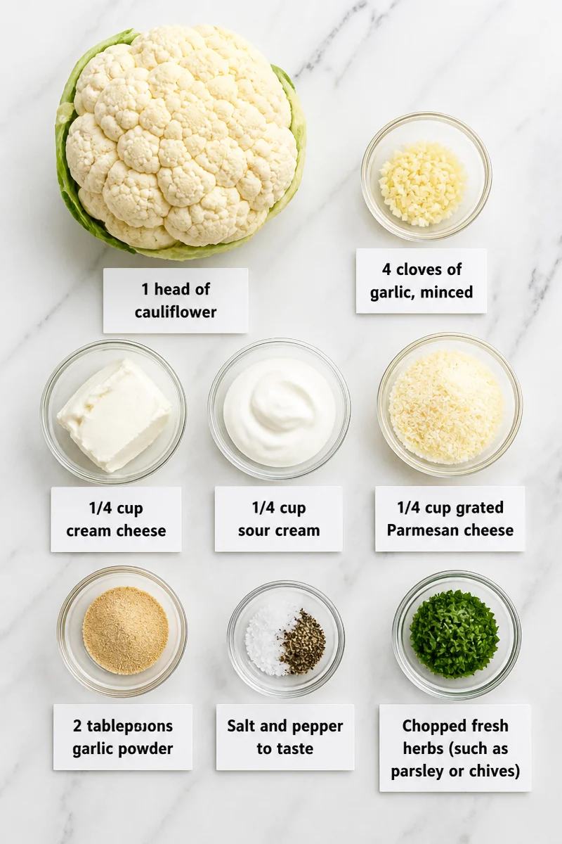 Creamy Keto Garlic And Herb Mashed Cauliflower