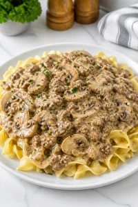Creamy Mushroom And Ground Beef Stroganoff Recipe