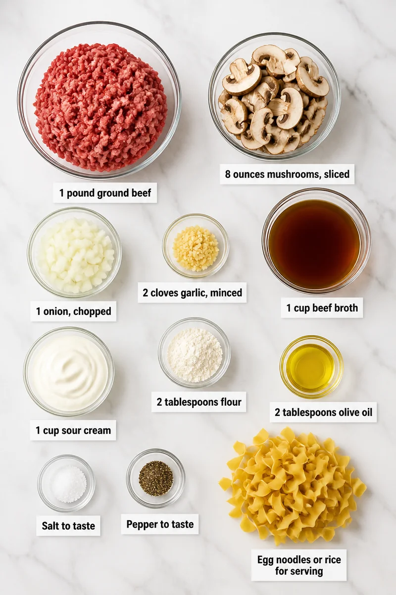 Creamy Mushroom And Ground Beef Stroganoff Recipe