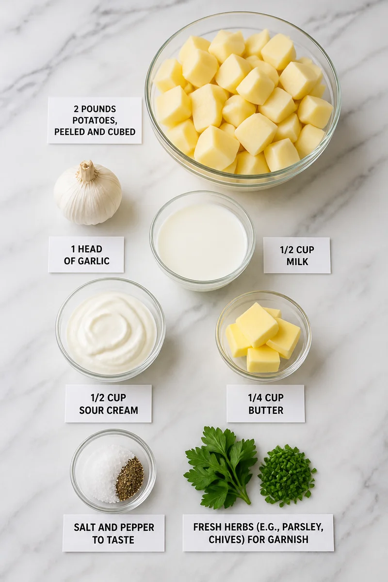 Creamy Roasted Garlic And Herb Mashed Potato Side