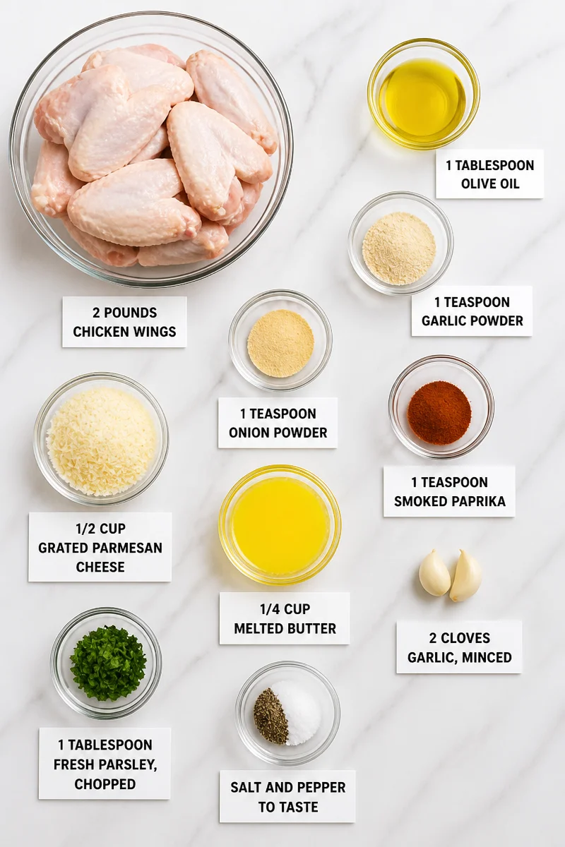 Crispy Air Fryer Chicken Wings with Garlic Parmesan Sauce