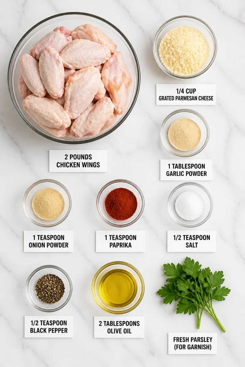 Crispy Baked Garlic Parmesan Chicken Wing