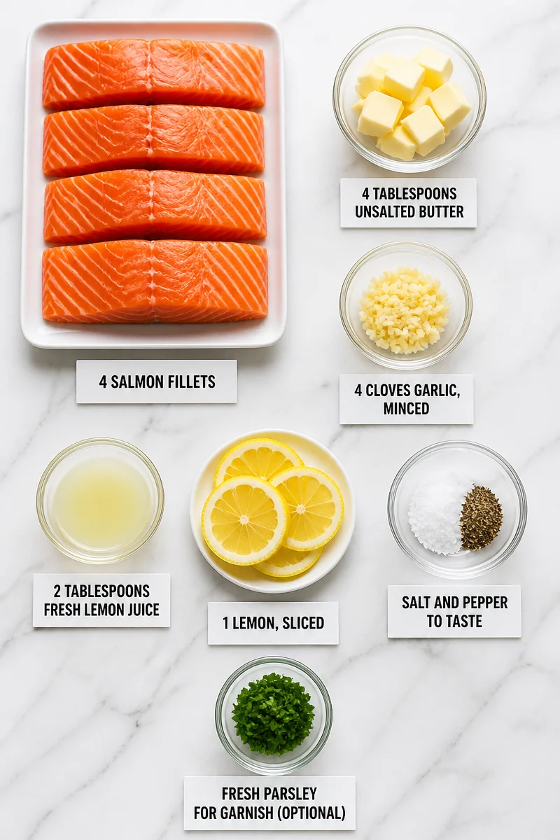 Easy Lemon Garlic Butter Baked Salmon Fillet
