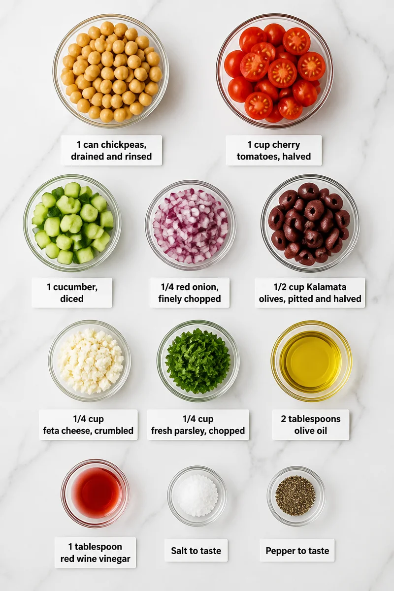 Easy Mediterranean Chickpea Salad Bowl