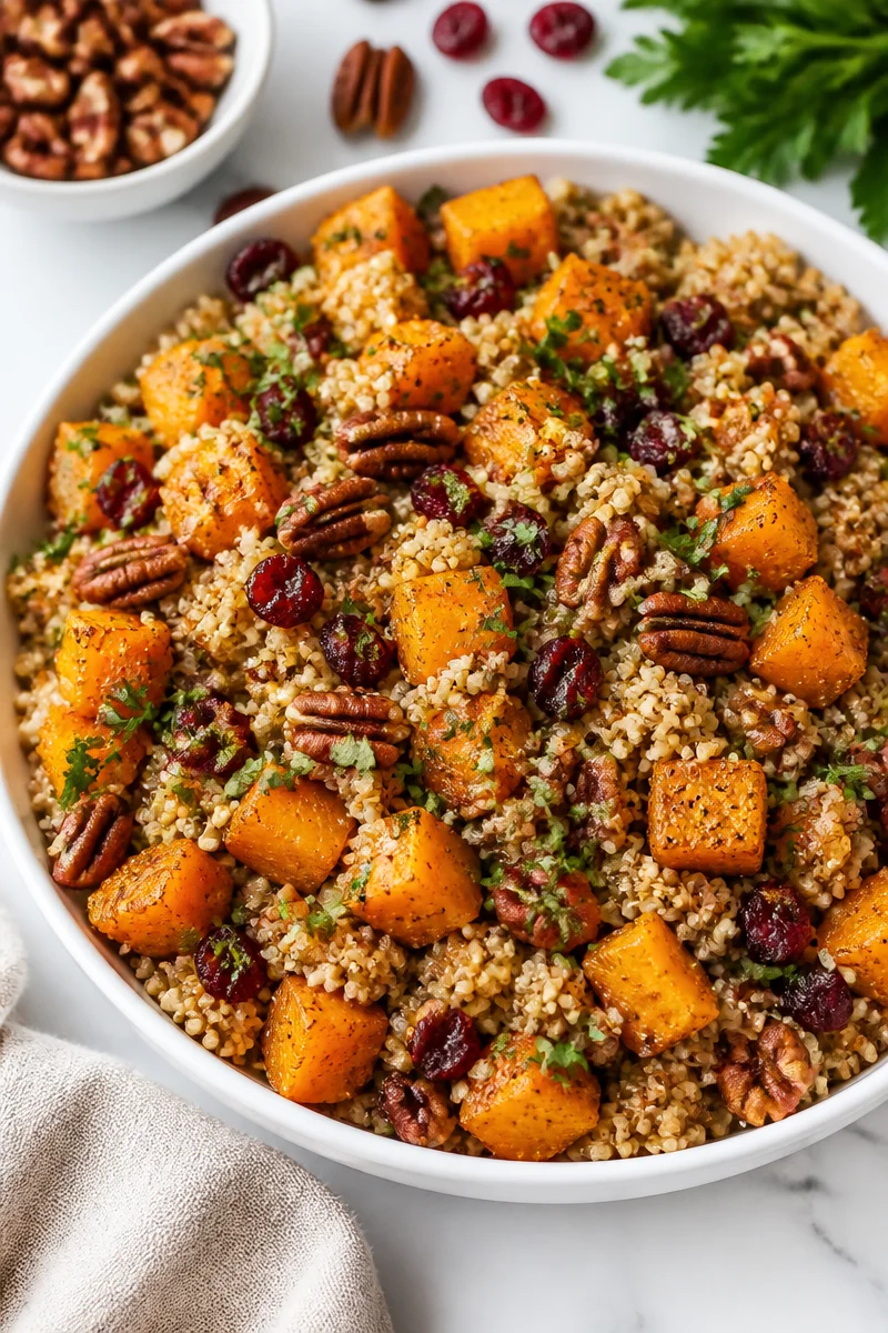Fall Roasted Butternut Squash And Pecan Quinoa Recipe