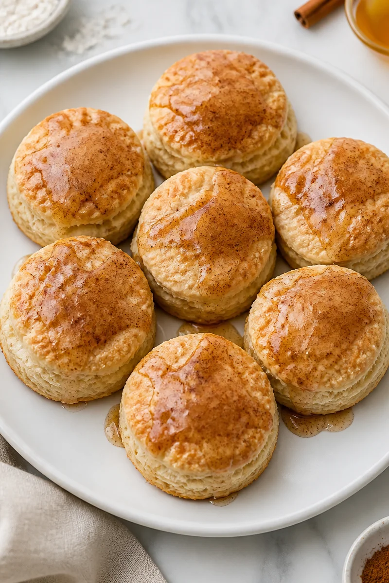 Fluffy Homemade Cinnamon Honey Butter Biscuits