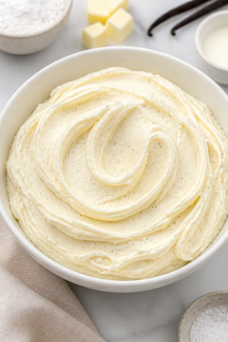 Fluffy Vanilla Bean Buttercream Frosting