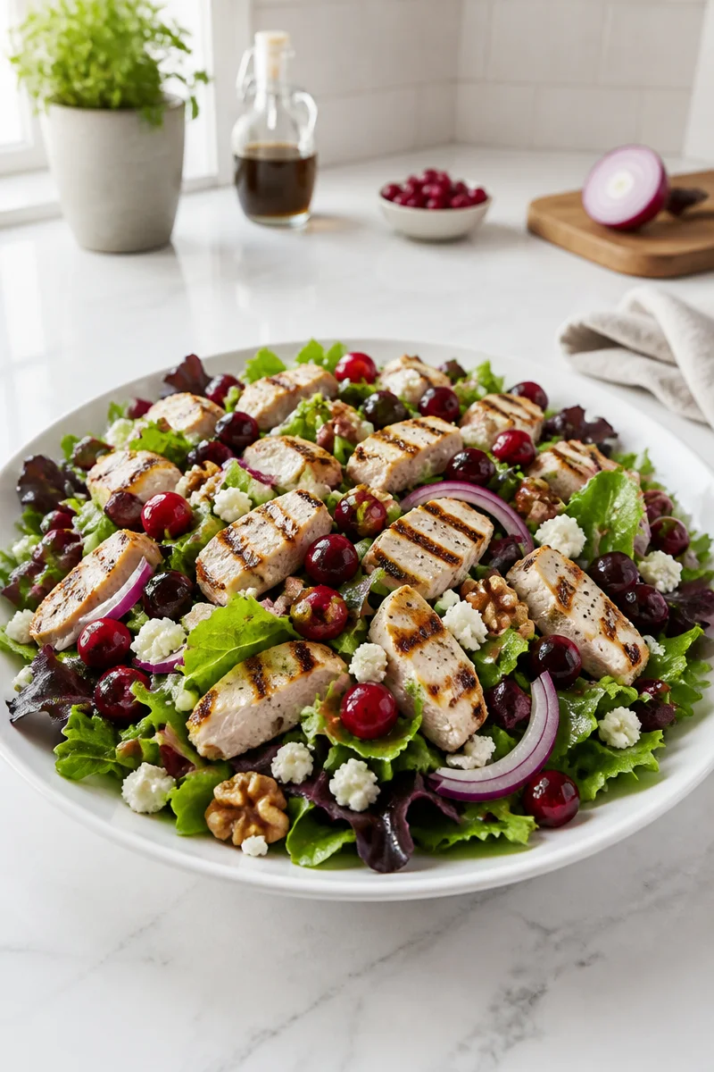 Fresh Cranberry Chicken Salad with grilled chicken and seasonal ingredients