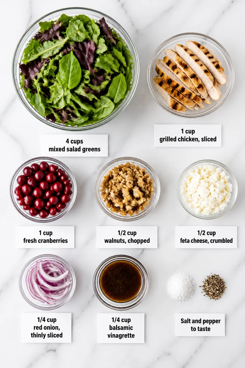 Fresh Cranberry And Grilled Chicken Fall Harvest Salad