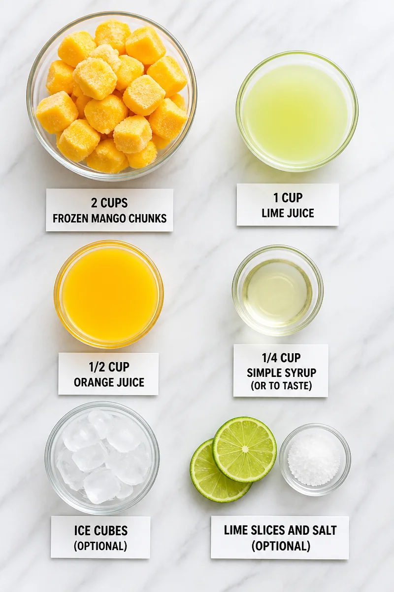 Frozen Mango Margarita Mocktail Recipe