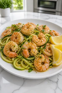 Garlic Butter Shrimp with Zucchini Noodle