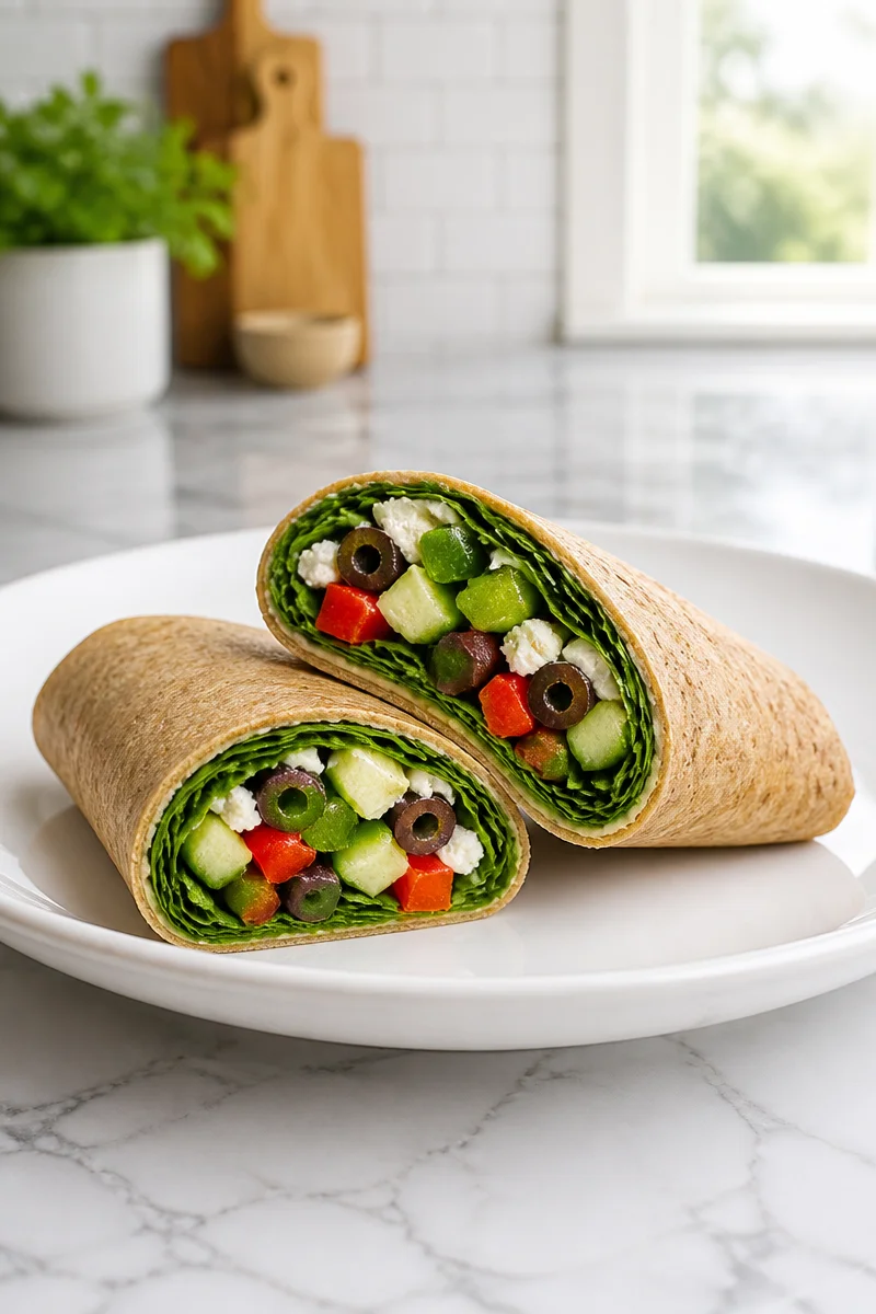 Green Spinach Frankenstein Monster Wrap, a fun Halloween-inspired healthy snack