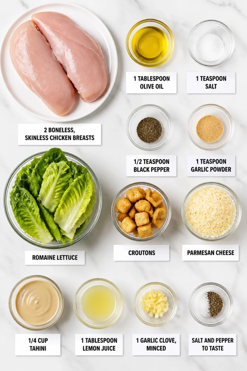 Grilled Chicken And Homemade Halal Caesar Salad