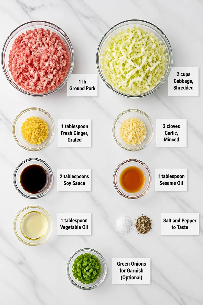 Ground Pork Stir Fry with Cabbage and Ginger