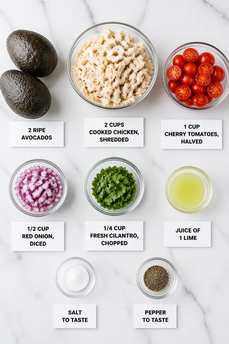 Healthy Avocado Chicken Salad Bowl