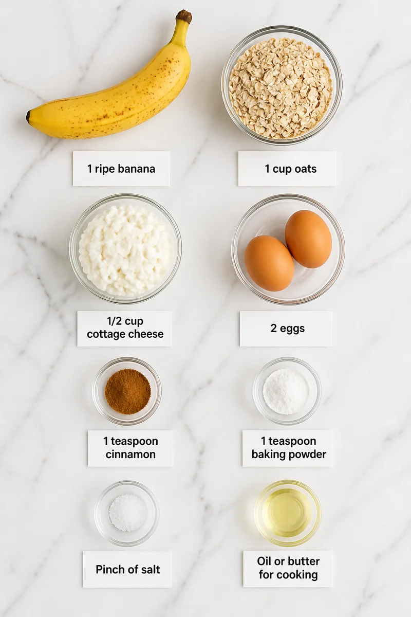 Healthy Banana Oat And Cinnamon Cottage Cheese Pancake