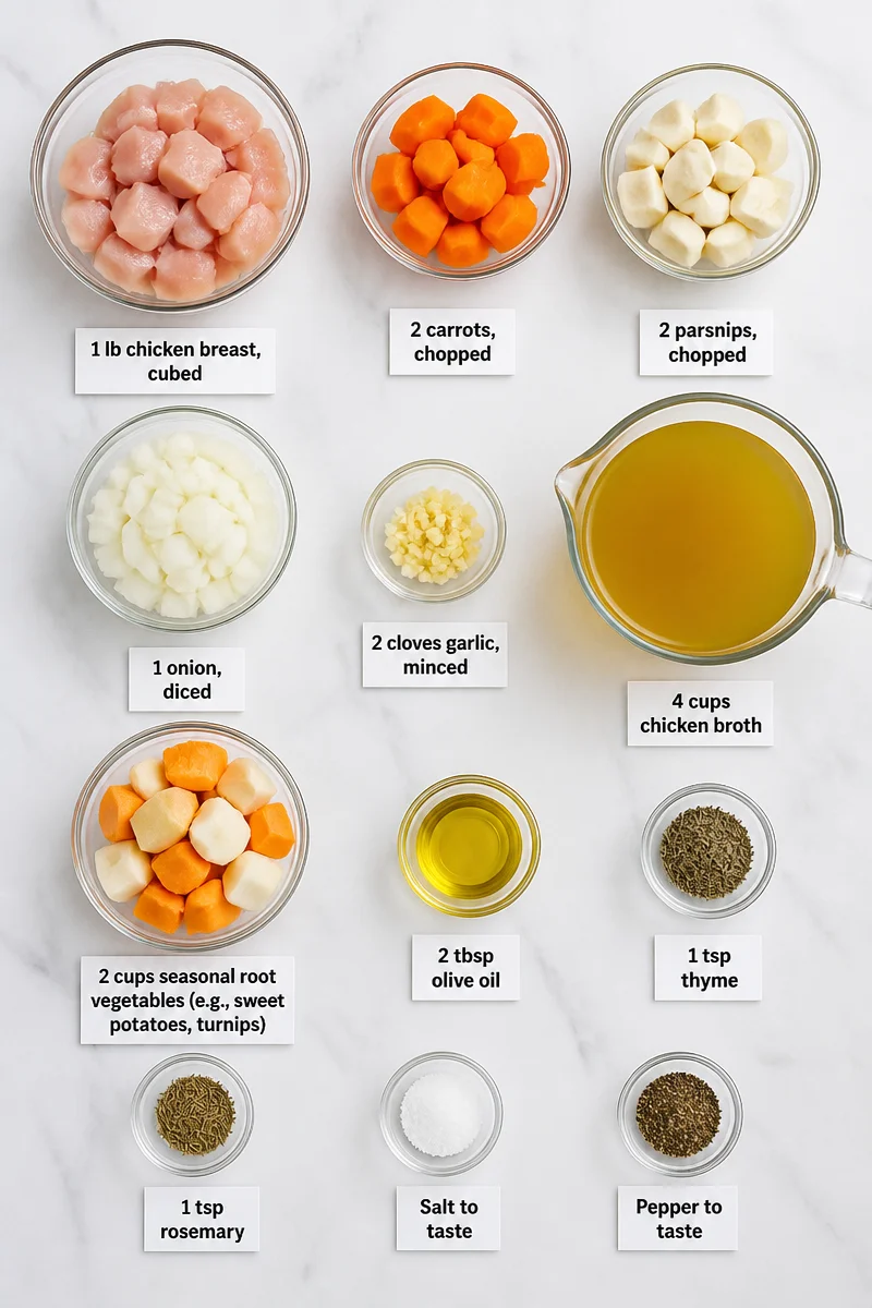 Healthy Chicken Stew with Seasonal Root Vegetable