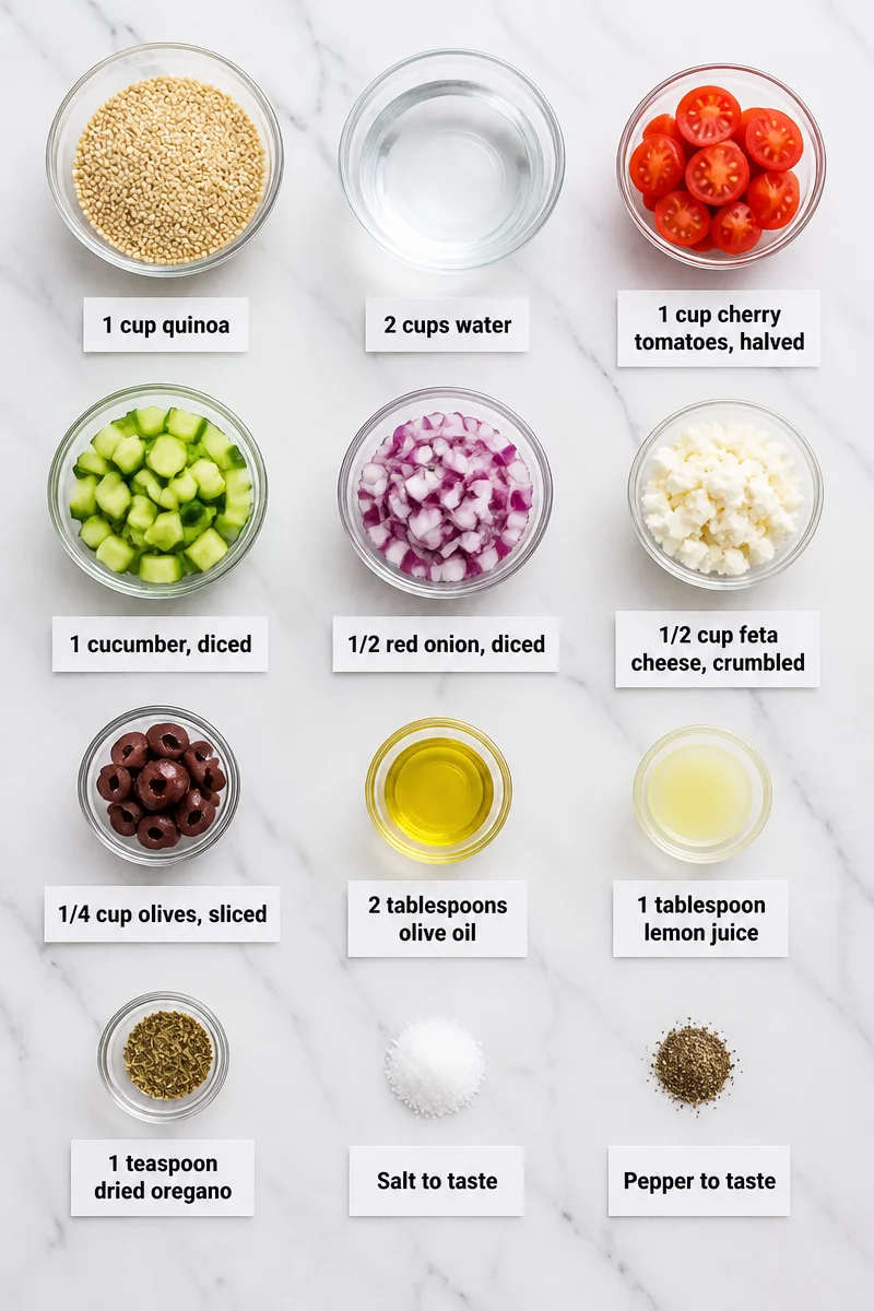 Healthy Mediterranean Quinoa Salad with Feta Cheese