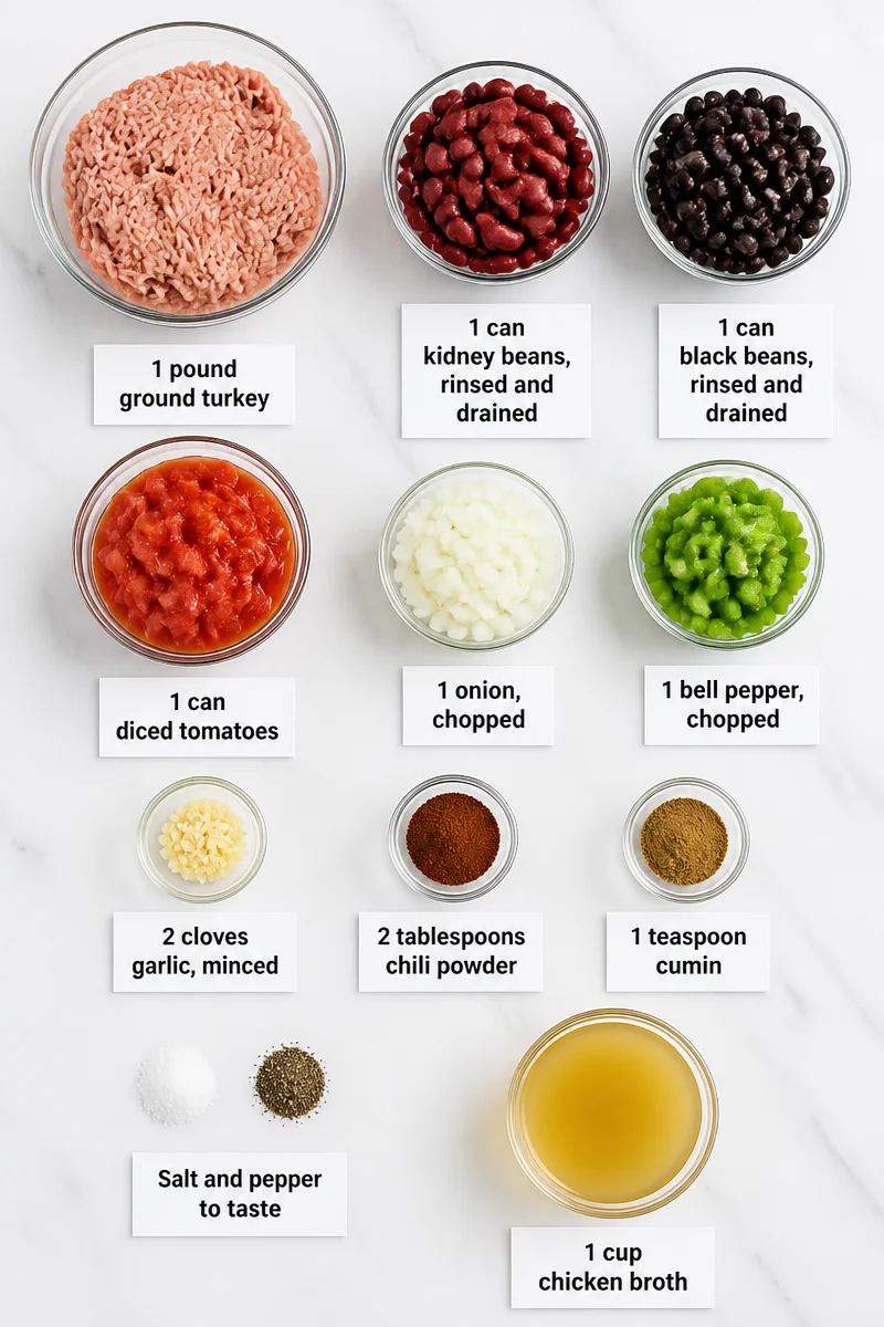 Healthy Slow Cooker Ground Turkey Chili Dinner