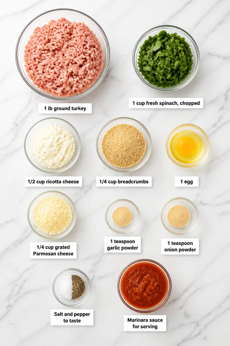 Healthy Spinach And Ricotta Baked Turkey Meatball