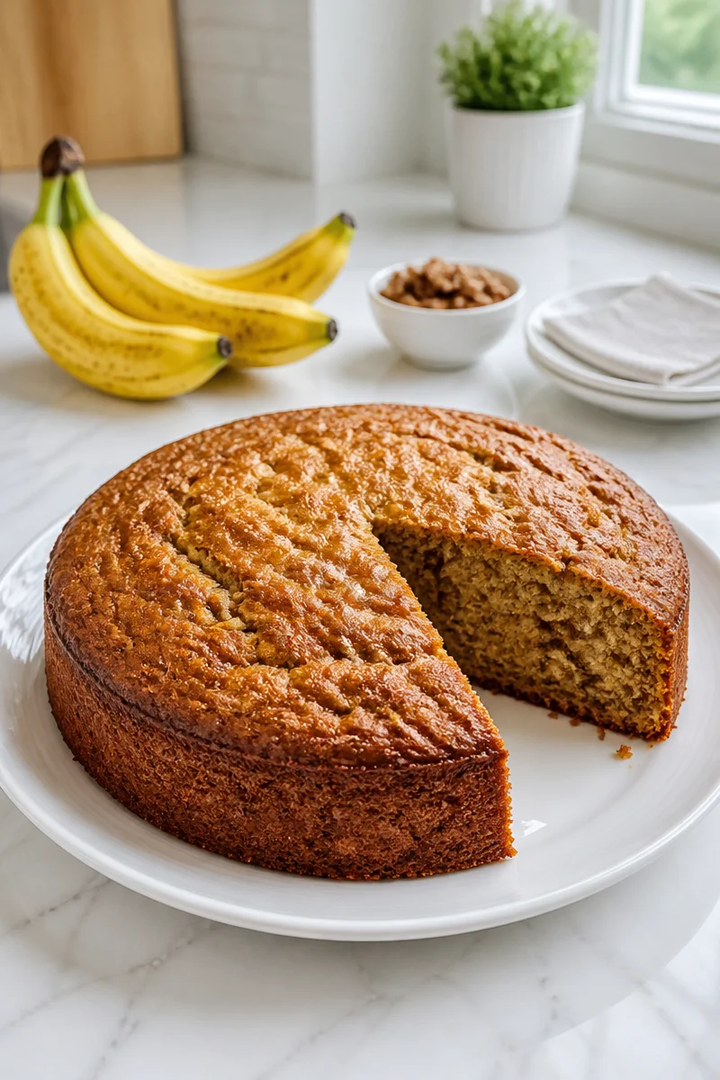 Healthy Sugar Free Banana Smash Cake