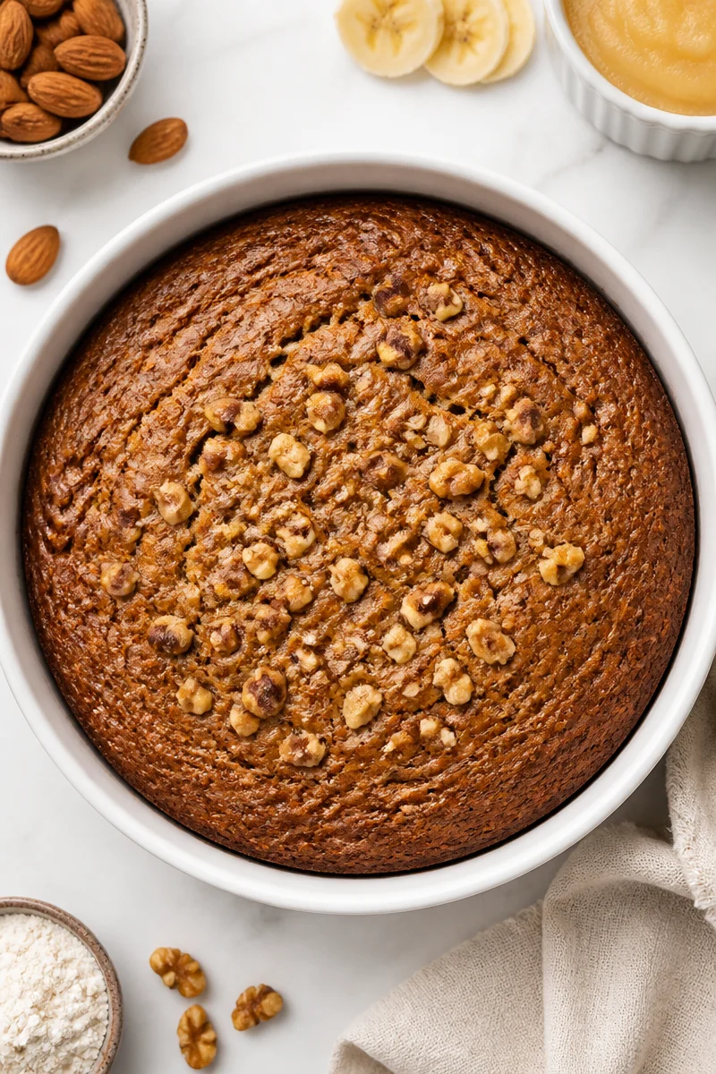 Healthy Sugar Free Banana Smash Cake