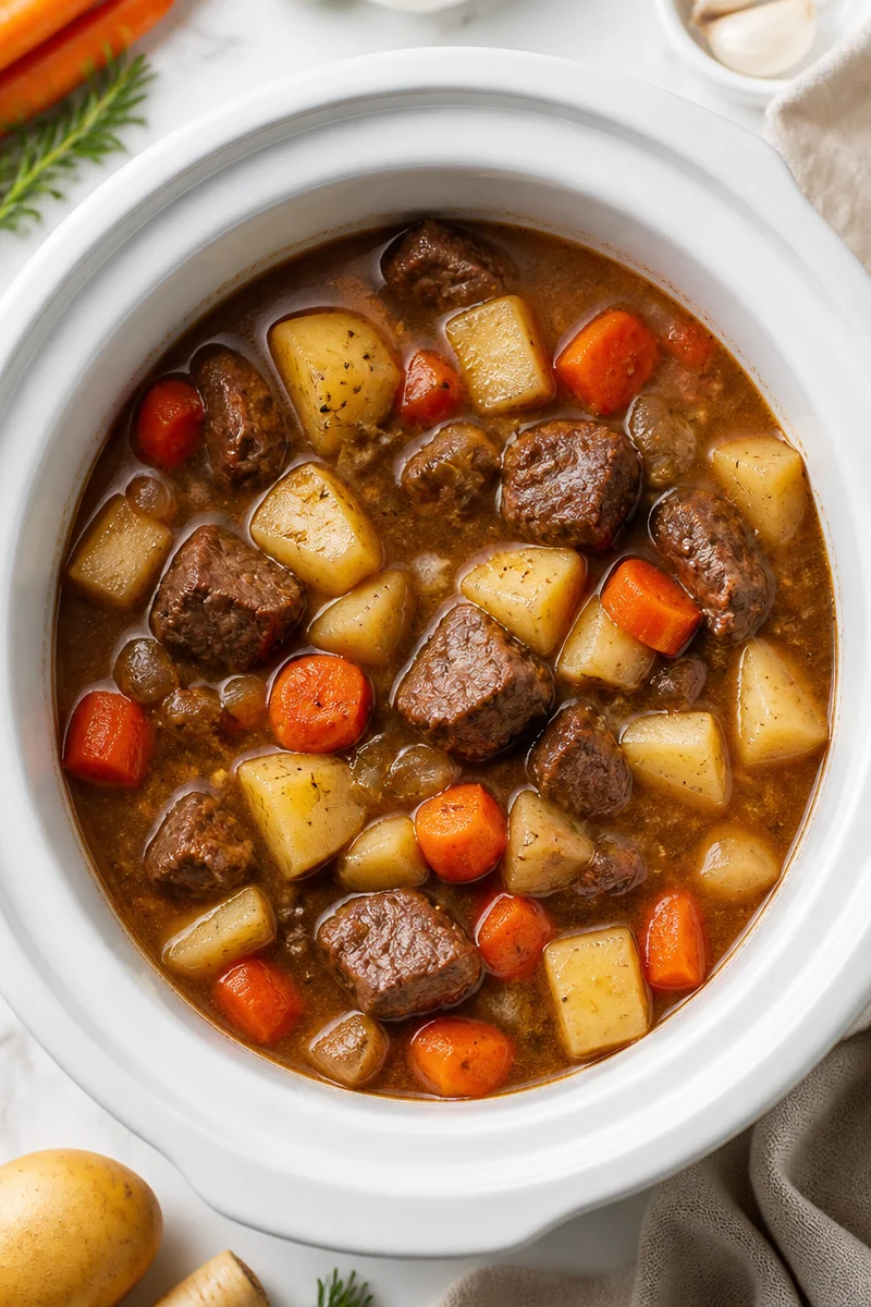 Hearty Fall Root Vegetable And Beef Stew Crock Pot Recipe