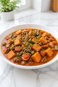 Hearty Minced Beef and Sweet Potato Puchero Soup