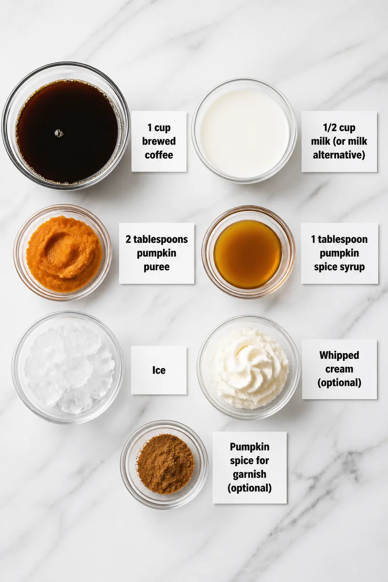 Homemade Iced Pumpkin Spice Latte Drink