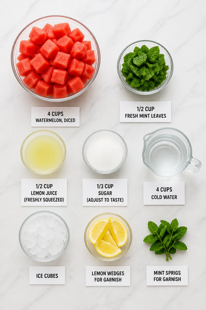 Homemade Refreshing Watermelon Mint Lemonade