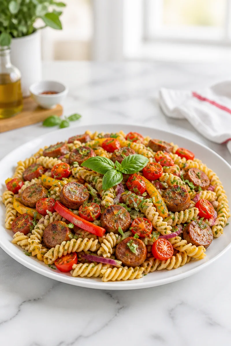 Delicious Italian Sausage and Pepper Pasta Salad