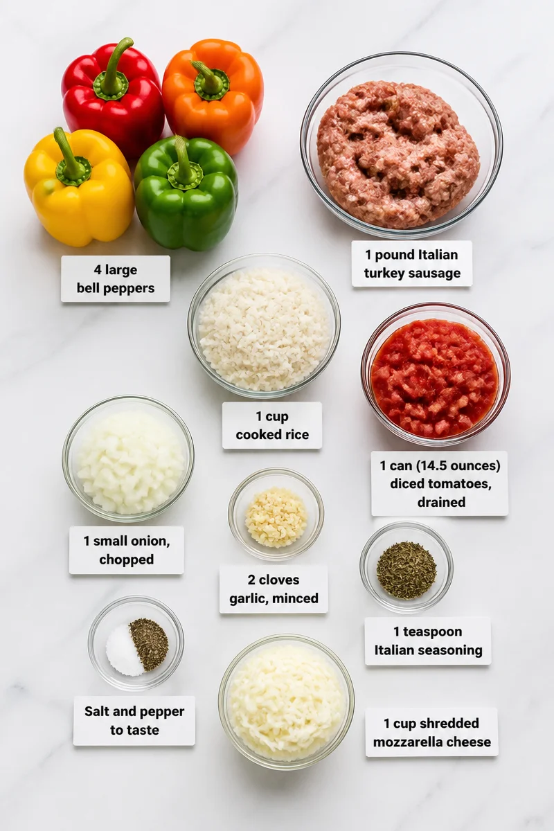 Italian Turkey Sausage Stuffed Bell Pepper Dinner