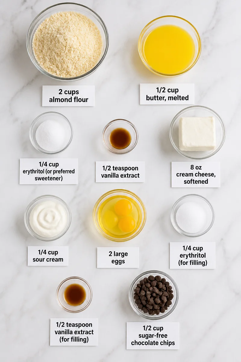 Keto Friendly Chocolate Chip Cheesecake Bar