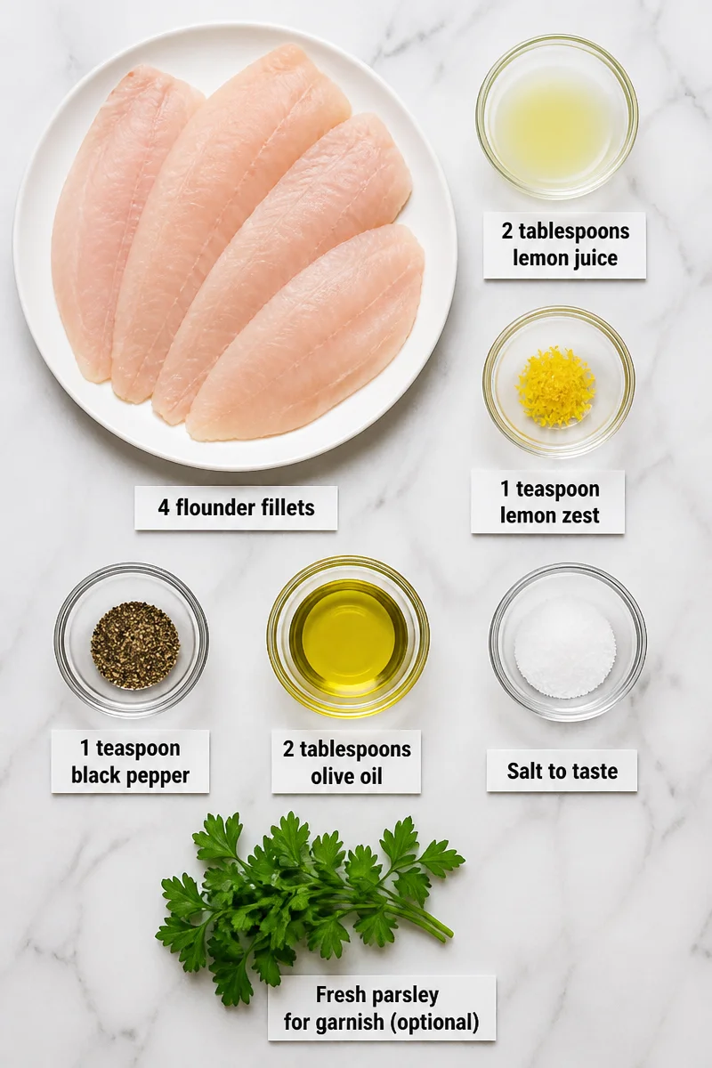 Lemon Pepper Baked Flounder Fillet