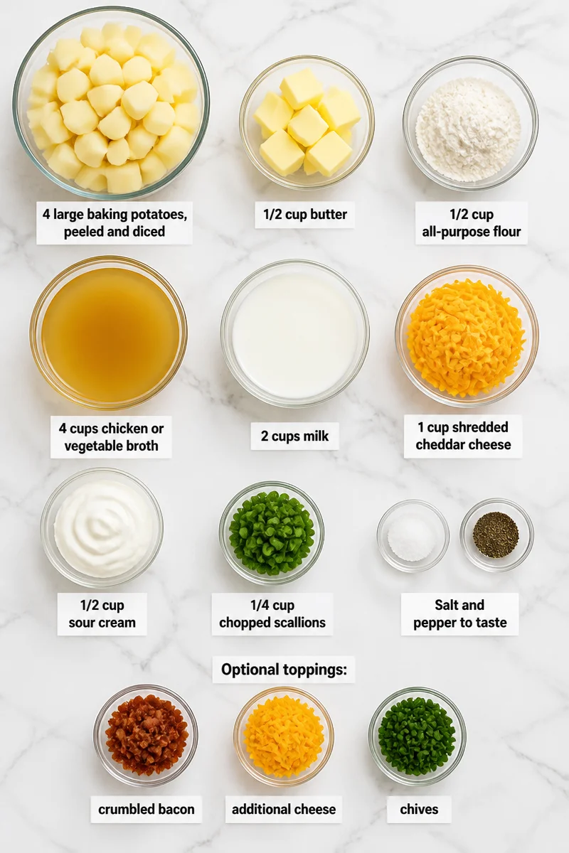 Loaded Baked Potato Soup with Cheddar and Scallion