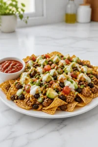 Loaded Ground Turkey And Black Bean Nacho