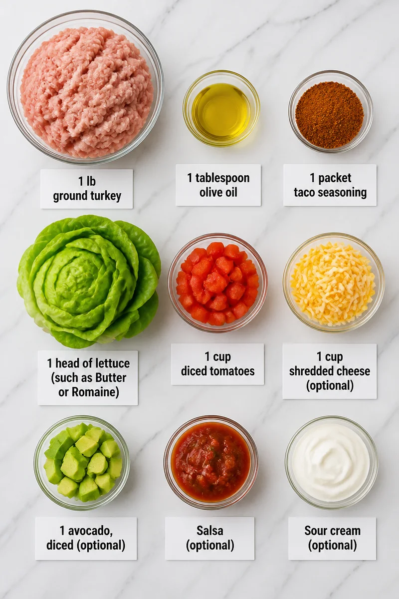 Low Calorie Turkey Taco Lettuce Wrap