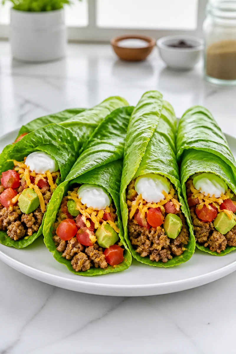 Keto turkey lettuce wrap for a healthy low carb lunch option