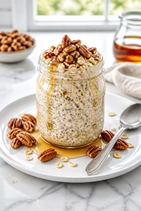 Maple Pecan Chia Seed Overnight Oat Breakfast